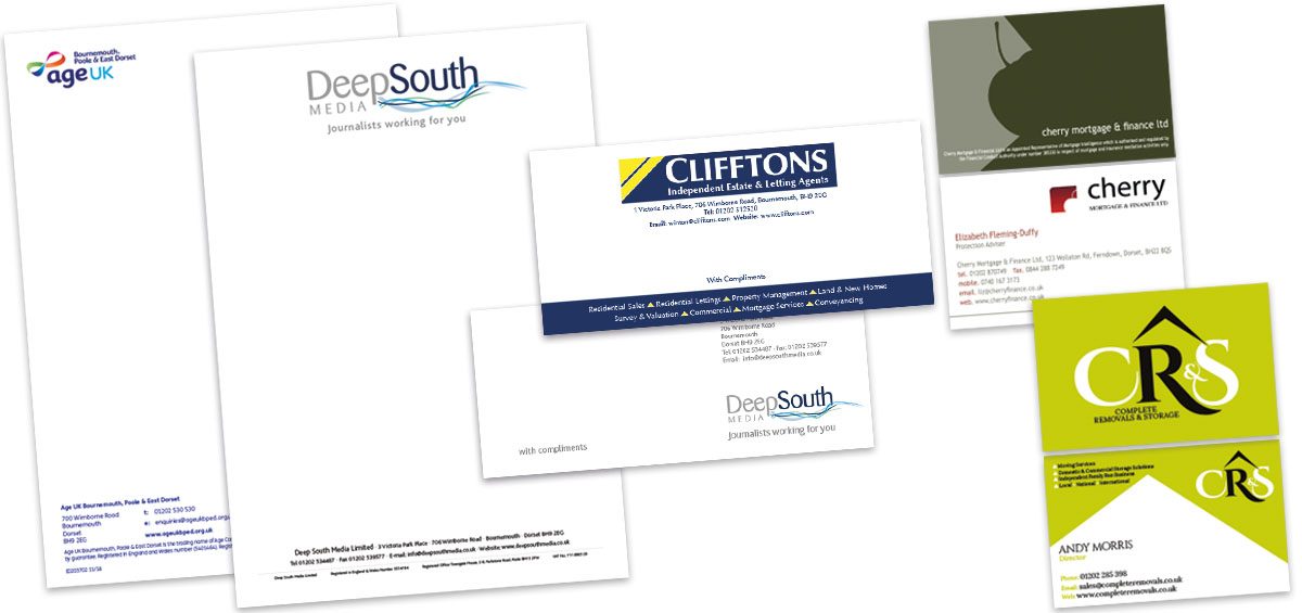 Print Management Bournemouth, Poole, Christchurch Dorset - stationery, business cards, letterheads, comp slips
